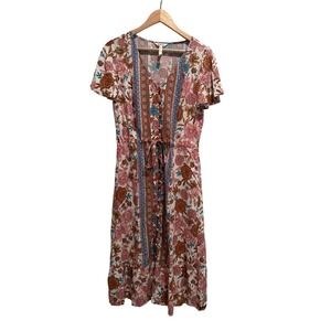Matilda Jane Women's Just for a Moment Floral Midi Dress Size Small Boho Cottage